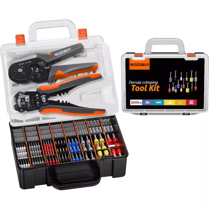 Kit De Herramientas Para Crimpado De Ferrules HSC8 6-6A AWG 23-10 Ajustable Automático + Desgarrador | Acrílico Crimper Hexagonal Para Terminales De Ferrules - 1