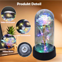 Rosa Artificial Con Luz LED De Aluminio Y Vidrio Para Decoración De Fiestas Simulación De Flor Eterna Regalo Para Mujeres Aniversario Navidad - details 0