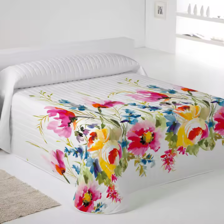 ICEHOME - Colcha Bouti Estampada - Microfibra Extra Suave de Alta Calidad - 7 Modelos Diferentes - Acolchado a Rombos - Cama 90-105/135/150/180 - Relleno Ligero 70 gramos - Fabricado en España - 1