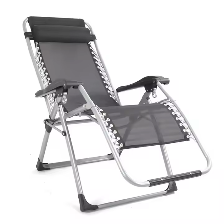 Silla tumbona hamaca plegable Reclinable de gravedad cero y resistente para Playa Patio Jardín Camping al Aire Libre, Carga Max.150 kg - Kmt Style - 1