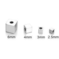 50Pcs Cubos De Acero Inoxidable Para Joyería DIY 2.5mm 3mm 4mm 6mm Bolas Espaciadoras Cuadradas Libres Para Pulseras Pendientes - details 0