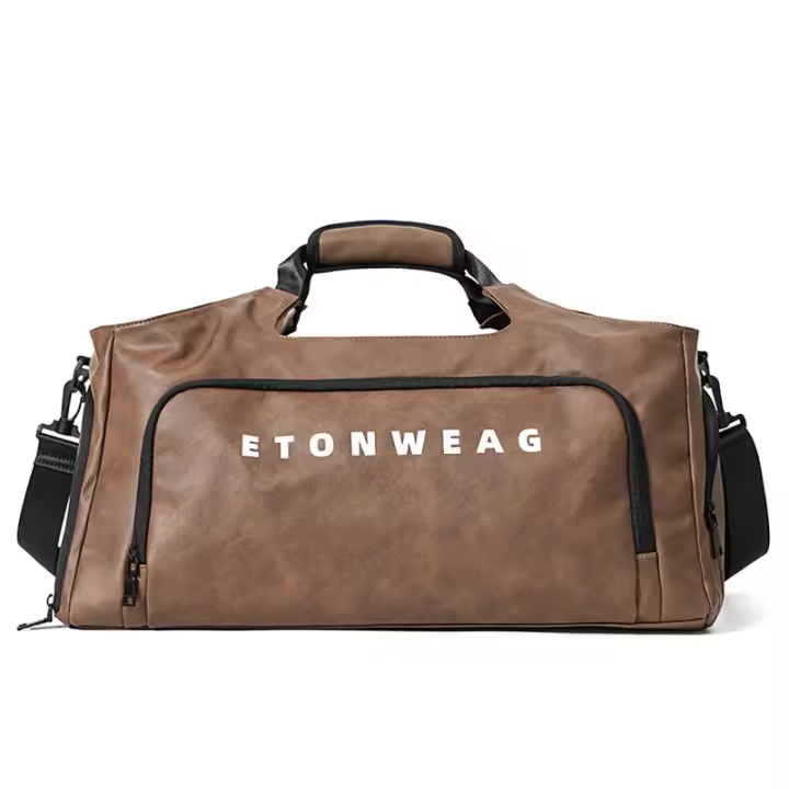 Bolsa de Viaje de Gran Volumen Bolsa de Gimnasio, Bolsa de Ocio, con Compartimento para Ropa húmeda y Compartimento para Zapatos, Bolso de Gran Capacidad marrón - 1