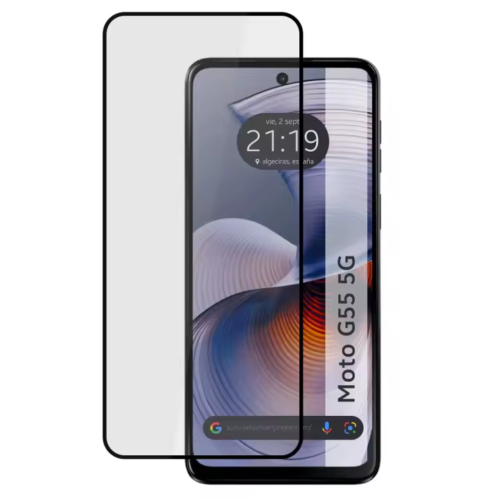 Tumundosmartphone Protector Cristal Templado Completo 5D Full Glue Negro para Motorola Moto G55 5G Vidrio - 1