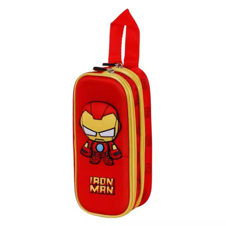 Iron Man Bobblehead-Estuche Portatodo 3D Doble, Rojo - 1