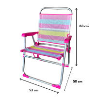 - Silla plegable de playa diferentes colores, con estructura de aluminio y tejido multifibra, transpirable y fresco, 53 x 50 x 81 cm - details 0