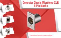 Banner - Conector chasis microfono XLR 5 pin macho