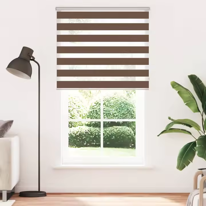 Estor cebra marrón 135x230 cm tejido ancho 130,9 cm poliéster - 1