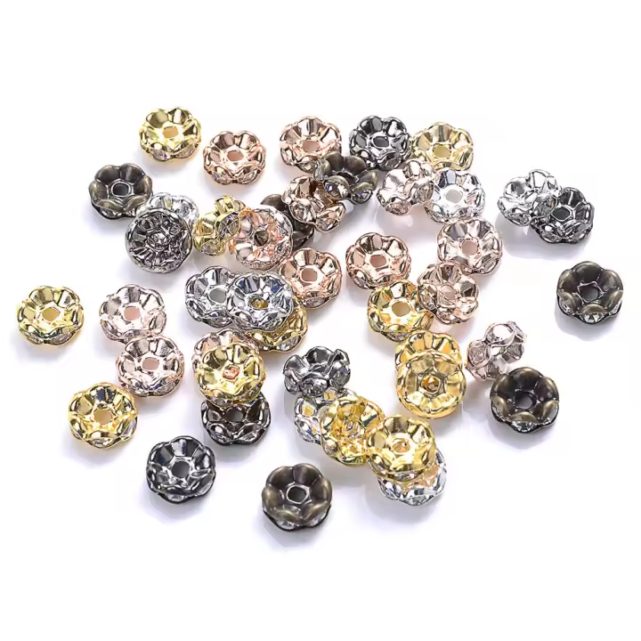 100pcs De Cuentas De Cristal Floral Mixtas De 4-10mm Para La Creación De Pulseras Collares DIY Llaveros Y Joyería De Moda - 1
