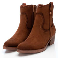 Botín de Mujer XTI 142039 en Antelina Camel con Tacón de 5 cm y Cremallera Lateral - details 4