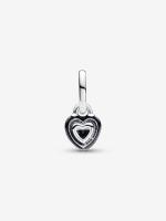 Pandora - Charm Colgante mini with Corazón de Chakra Negro de Pandora ME - Plata de Letra - details 0