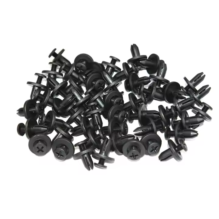 AD 50pcs Clips De Plástico Negros Para Automóvil Con Agujero De 8mm Retenci\u00f3n De Puertas Y Cubiertas Líneas Barbs Rivet Herramientas De Reparación De Coches - 1