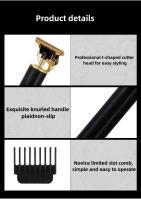 Cortapelos Profesional en Forma de T, Cortapelos Inalámbrico para Hombres, Cortapelos Recargable con Hoja en Forma de T, Recortadora de Barba con 3 Peines Guía, Adecuado para Uso Doméstico y Peluquería - details 1