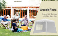 Carpa Plegable con 2 Paredes Laterales 3x3 m Cenador Pabellón de Jardín con Altura Ajustable y Bolsa de Transporte Protección UV50+ Impermeable Gazebo para Exterior Patio Blanco - details 0