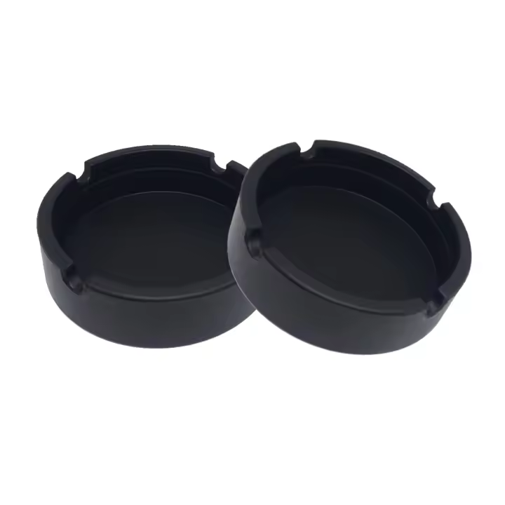 Cenicero portátil antiadherente de 2 piezas para exteriores, resistente al calor, de silicona, Redondo, de Goma, para casa, opicin, restorante o exterior. - 1