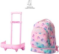 TOTTO Mochila Escolar con Ruedas Desmontables – Modelo Tiza | Estampado Shiny Heart Glitter | 26L | Porta PC 15.4” | Manija Telescópica | Espaldar Ergonómico | Eco RPET - details 1