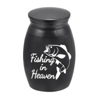 Caja De Memoria Para Mascotas Pequeñas Urnita De Acero Inoxidable Con Estampado De Pesca En El Cielo Para Perros Y Gatos Contenedor De Cenizas Con Tapa Fuerte - details 10