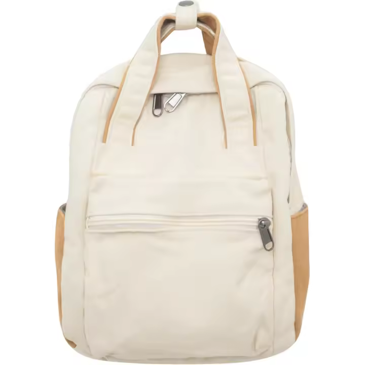 Mochila pequeña de pana para mujer, unisex, ligera, informal, color beige. - 1