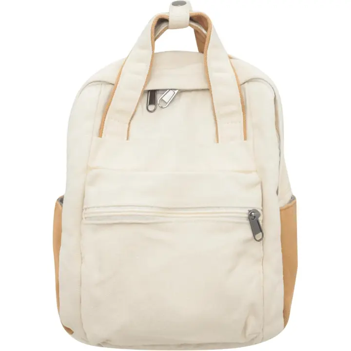 Mochila pequeña de pana para mujer, unisex, ligera, informal, color beige. - 1