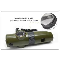 Silbato De Supervivencia Jungle 7 En 1 Con Compas Espejo Linterna Magnificador Luz LED Y Termómetro Herramienta De Almacenamiento Para Senderismo - details 5