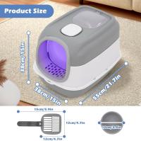 Caja de arena para gatos completamente cerrada y jaula anti-arena, adecuada para gatos grandes de menos de 15 kg, caja de arena para gatos desodorizante y fácil de limpiar, a prueba de salpicaduras. - details 2