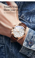 Reloj De Pulsera Para Hombre OLEVS 2872 Cronógrafo Resistente Al Agua Con Correa De Cuero Luminoso Y Manos Luminosas Reloj De Cuarzo Deportivo De Lujo - details 17