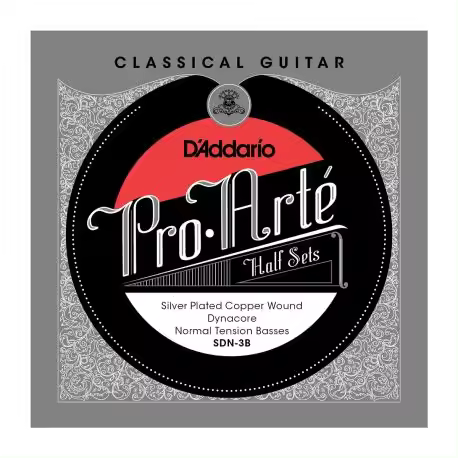 D'Addario SDN-3B Pro-Arte Silver Plated Copper on Composite Dynacore Classical Guitar Half Set, Norm - 1