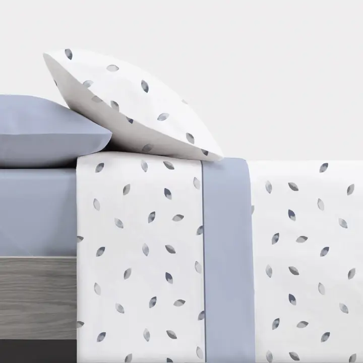 Juego de Sábanas Carpe Diem Estampadas Foil Azul - 1