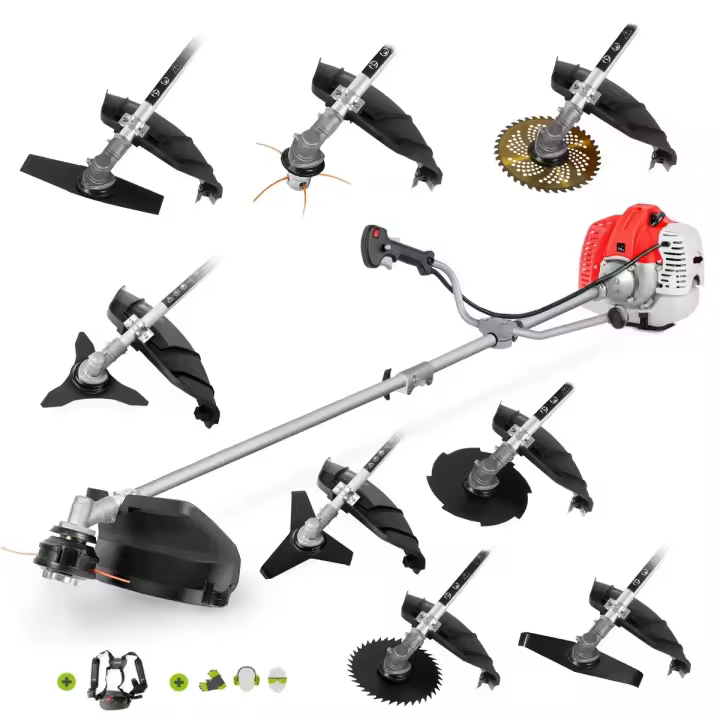 GREENCUT GGT650X-9 - Desbrozadora de Gasolina de 65cc y 4,9cv, Motor 2 Tiempos, con 9 Accesorios Intercambiables, arnés y Barra Divisible, desbrozadora 9 en 1 - 1