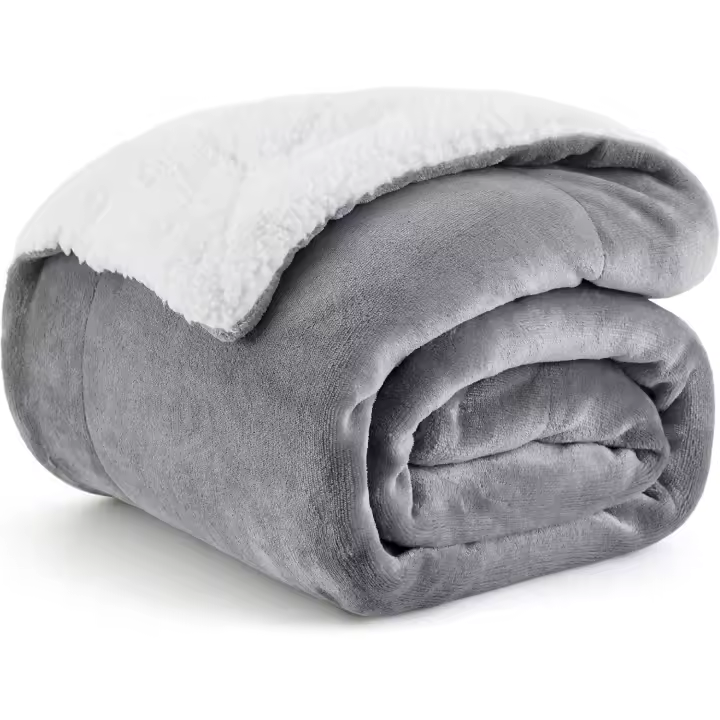 Manta suave y esponjosa para Sofá, Gris, Manta para Sofá, Manta Pequeña para Sofá, Manta para Sala de estar, Manta hecha de vellón suave y Sherpa Cálida, Manta de vellón - 1