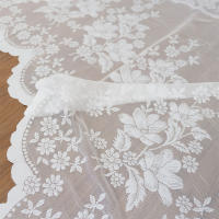 Cortinas Blancas De Encaje Transparente Con Flores Para Cocina Y Ventanas Pequeñas Con Ojo De Banda Para Decoración Del Hogar - details 7