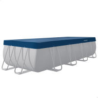 INTEX - Cobertor para piscina rectangular, azul oscuro, agujeros de drenaje, cordón agarre, voladizo 20 cm, funda de piscinas, lona para colocar piscina, cubre piscinas rectangular - details 3