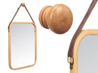 ARISE SHOP-Espejo bambu rectangular 41x33cm correa cuero - details 2