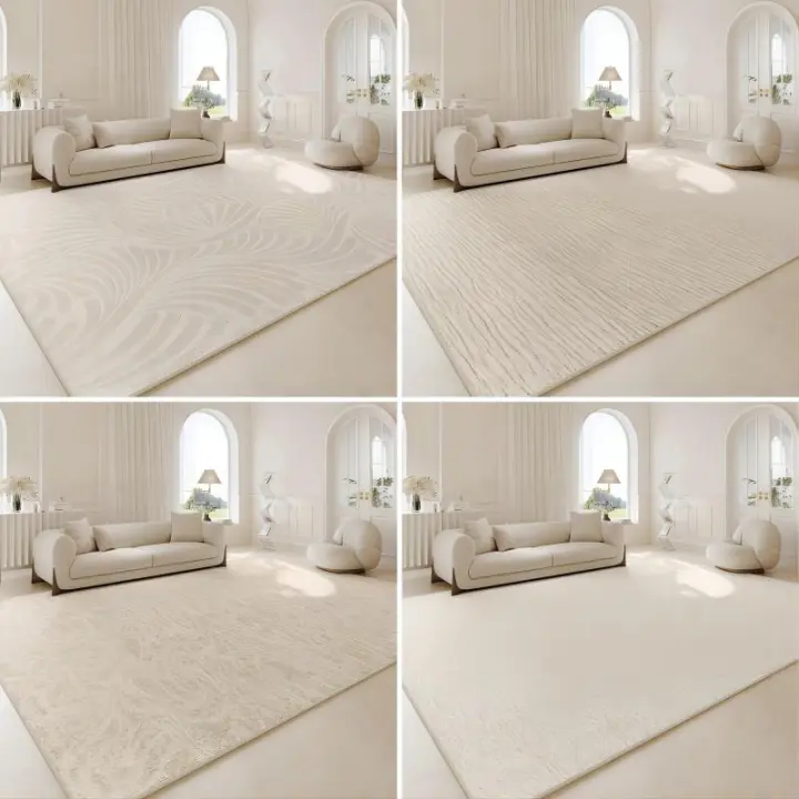 Carpetas De Piso De Estilo Moderno Beige Para Sala De Estar Y Dormitorio Alfombra Grande Antideslizante Decorativa Para Hogar Y Hotel - 1