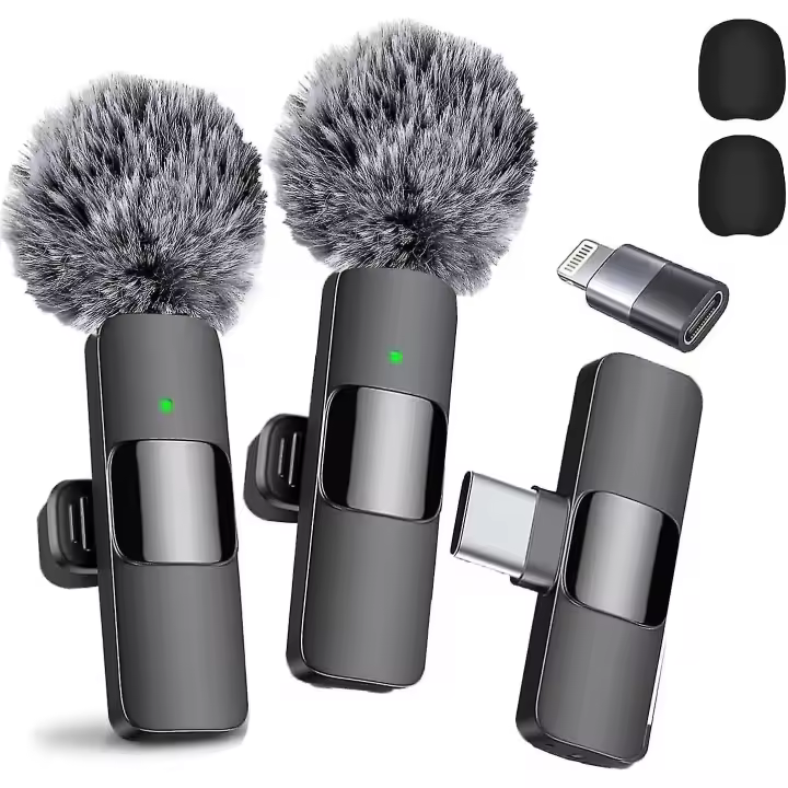 2024 Profesional Inalambrico Lavalier Micrófono 2 Pack Cancelación de Ruido Crystal Clear Grabación With Usb-C Para Iphone 15 Pro Max, Ipad, Android, Live St - 1