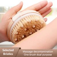Cepillo De Masaje Corporal Para Piel Seca Con Cerdas Naturales Eliminador De Piel Muerta Anti Celulitis Exfolia La Circulación Sanguínea Herramienta De Masaje - details 3