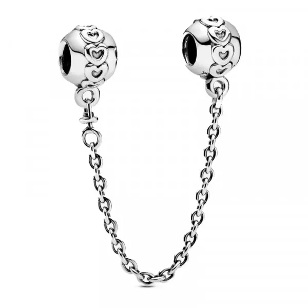 Pandora - Cadena de seguridad en plata de ley Corazones Eternos 79108805 - 1