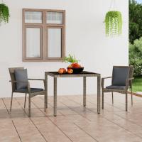 vidaXL Sillas de jardín con cojines 2 unidades ratán sintético en color Negro/Gris | cómodas modernas ergonómicas para comedor cocina salón hogar - details 1