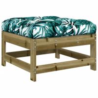 vidaXL Taburete de jardín con cojín madera maciza de pino Pino natural, Pino blanco, Pino gris Conjunto Terraza Muebles Jardín Exterior Juego de Muebles de jardín Mueble Jardín Exterior Muebles de Salon Exterior - details 3