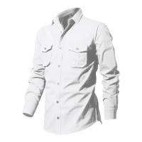Camisa Táctica De Verde Militar Para Hombres Con Dos Bolsillos En La Cara Cuello En V Manga Larga Estilo Safari Casual - details 5