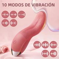 Vibrador Realista Con Lengua Para Estimulación De G-Spot Y Clítoris Juguetes Sexuales Para Adultos USB Control Remoto Silicone - details 3