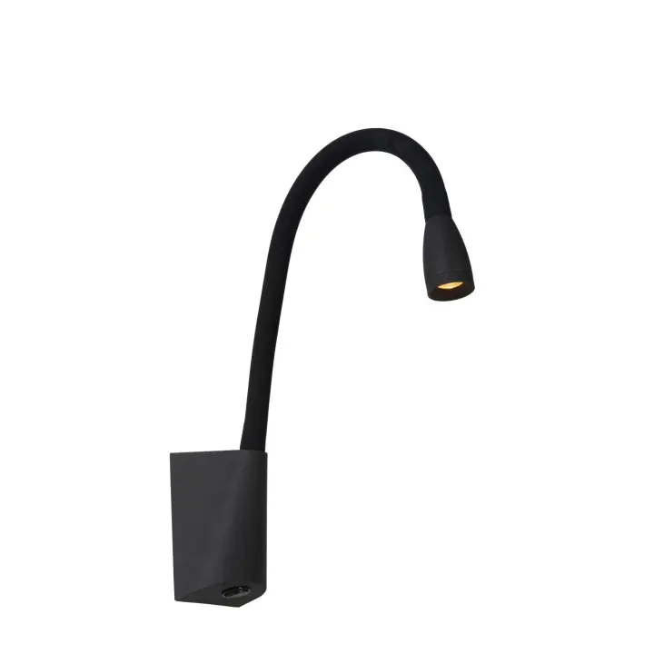 Lucide GALEN-LED - Lámpara de cabecera / Lámpara de pared - LED - 1x3W 3000K - Negro - 1