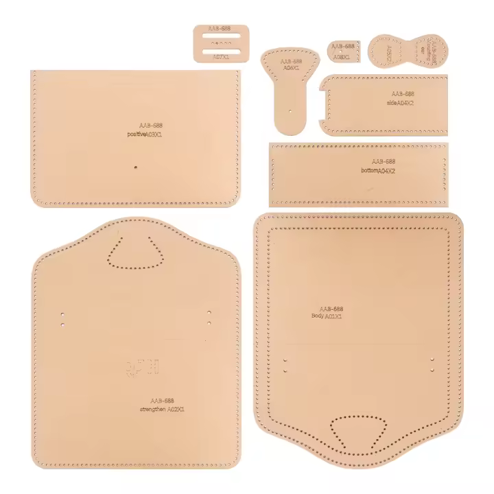 Set De 1 Bolso Para Mujer Y Almacenamiento De Teléfono Manual De Cuero Kraft Paper Plantilla Para Artesanía De Costura - 1