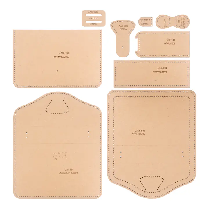 Set De 1 Bolso Para Mujer Y Almacenamiento De Teléfono Manual De Cuero Kraft Paper Plantilla Para Artesanía De Costura - 1