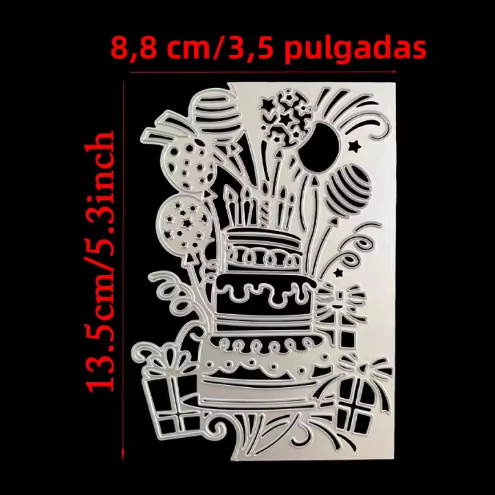 1pc Corte De Metal Para Scrapbooking DIY Album De Fotos Cartón Y Papel Corte De Cumpleaños Galleta Globo Regalo Fondo Herramienta De Manualidades - 1