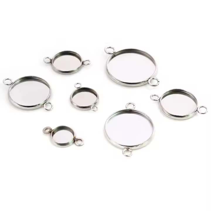 Base De Cábala De Acero Inoxidable Para Colgantes Estilo Simple Tamaños Variados 8/10/12/14/16/18/20mm Encanto Joyería - 1