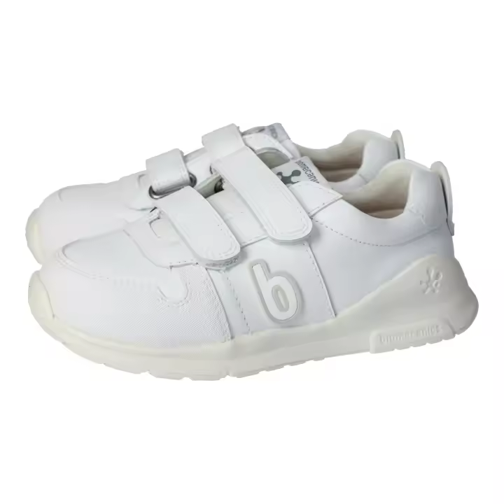 Deportivos marca BIOMECANICS para niño en color blanco. Deportivas Biomecanics para niñas y niños, blanco, puntera reforzada, ideales para el cole, hechas en piel, con doble velcro - 1