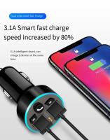 Cargador De Coche Digital 3.1A Dual USB Multifuncional Con Pantalla Bluetooth Receptor Audio Sin Perdida Calidad MP3 - details 6