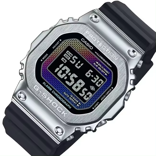 ​reloj deportivo hombre Casio G-Shock Rainbow Brick Wall GM-5600RW-1JF JDM 200M WR 49.6 × 43.2 × 12.9 mm resistente a los golpes JDM (mercado interior japonés) - 1