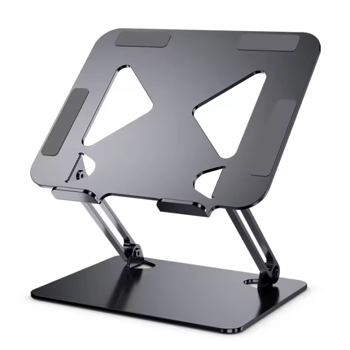 Soporte para portátil plegable-Soporte para computadora de Maple carbon-Ajustable 0-90 ° - Compatible con MacBook Pro/Air y Laptop (10-17,3 pulgadas)-Plata - 1