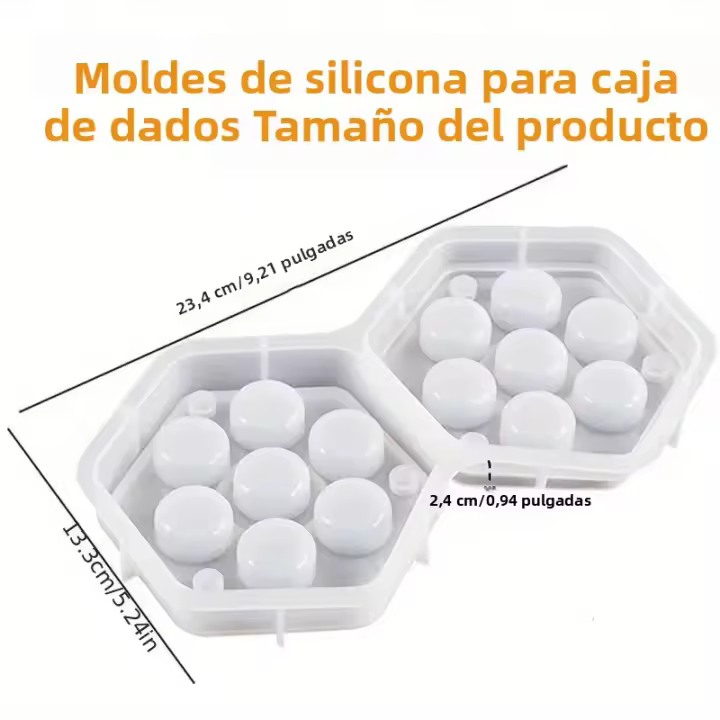 Molde De Dados Poliedros De Borde Afilado 7 Piezas Para Juegos De Mesa Molde De Silicona Para La Creación De Dados De Resina - 1